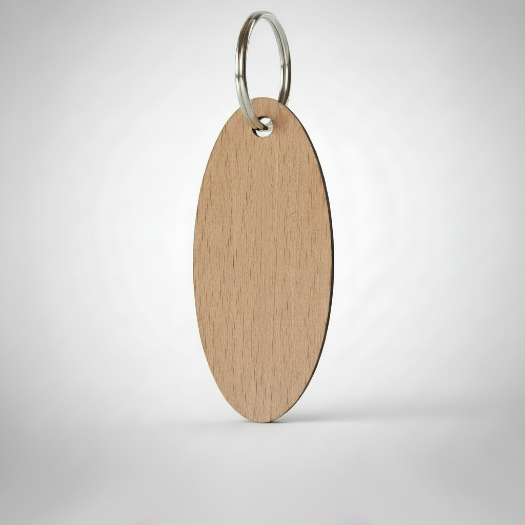 Schlüsselanhänger oval mit Wunschlaserung